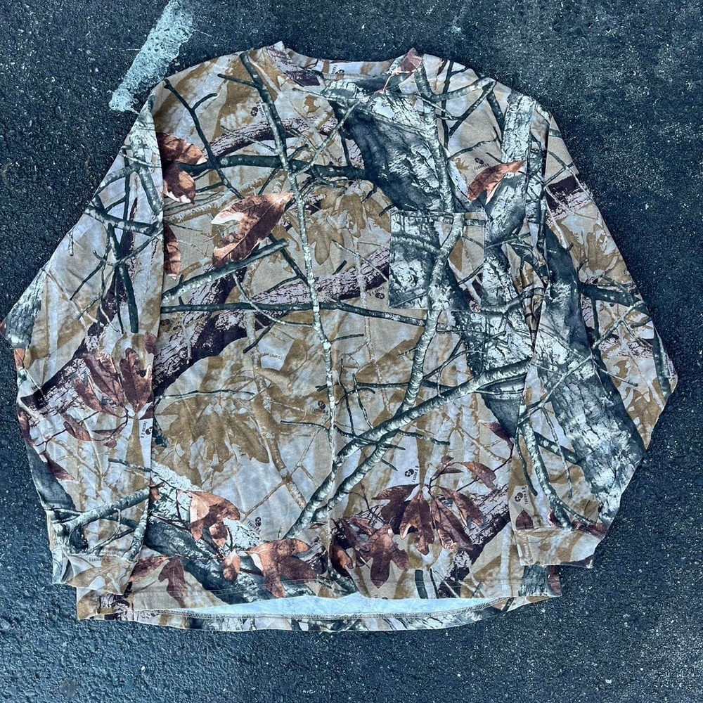 1990s Mossy Oak AOP good Camo Long sleeve shirt Size XL